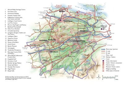 West Lothian Area Map West Lothian Visitor Map
